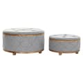 Miniatyrbilde 1 av 4: Krakk DKD Home Decor   Naturell Tre Polyester Lysegrp (80 x 80 x 43 cm)