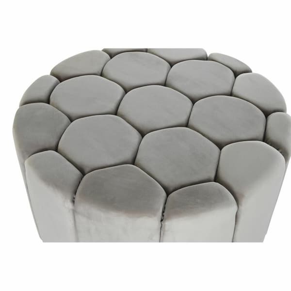 Fotstøtte DKD Home Decor Beige Polyester Tre MDF (86 x 86 x 48 cm)