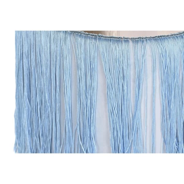 Fotstøtte DKD Home Decor Sølv Metall Himmelblå Marineblå Fringe 35 x 35 x 41 cm (2 enheter)