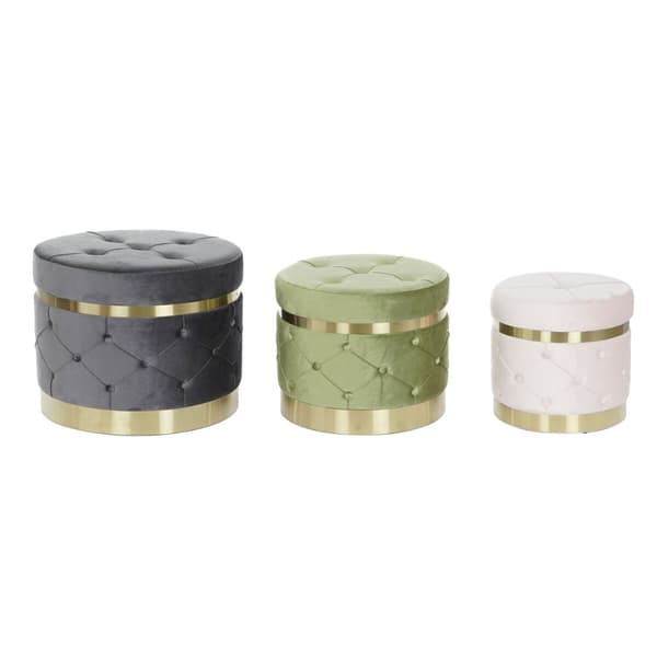 Fotstøtte DKD Home Decor 60 x 60 x 47 cm Fløyel Tre MDF