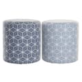 Miniatyrbilde 1 av 3: Fotstøtte DKD Home Decor 31 x 31 x 33 cm Blå Himmelblå Furutre Geometrisk Middelhavet (2 enheter)