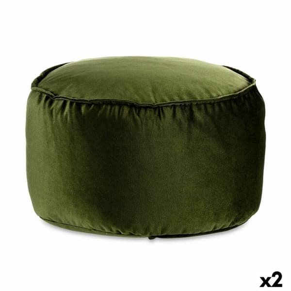 Puff Fløyel Grønn 60 x 39 x 60 cm (2 enheter)