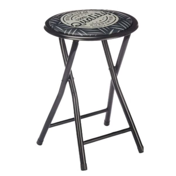 Sammenleggbar Krakk Quality Svart Grå PVC Metall 30 x 30 x 45 cm (10 enheter)