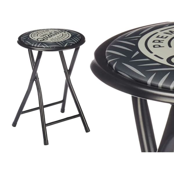 Sammenleggbar Krakk Quality Svart Grå PVC Metall 30 x 30 x 45 cm (10 enheter)