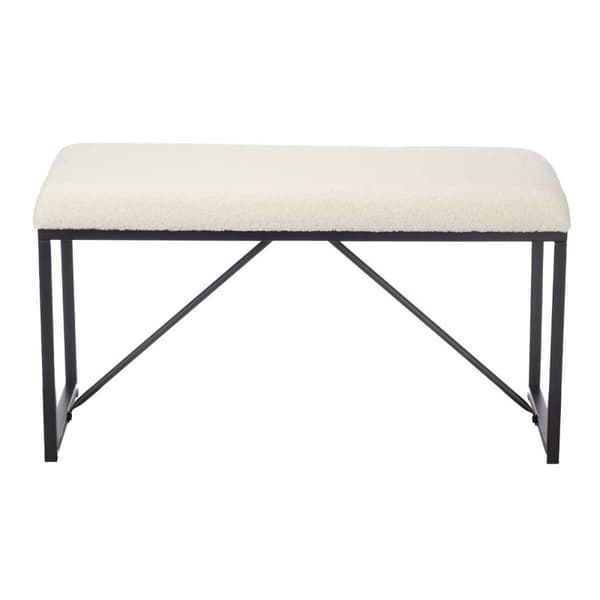 Benk Gift Decor TR23063-1 Hvit Metall Klut 81 x 42 x 38 cm