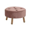 Pikkukuva 1 / 4: Jalkatuki DKD Home Decor Luonnollinen Puu Sametti Vaaleanpunainen (61 x 61 x 38 cm)