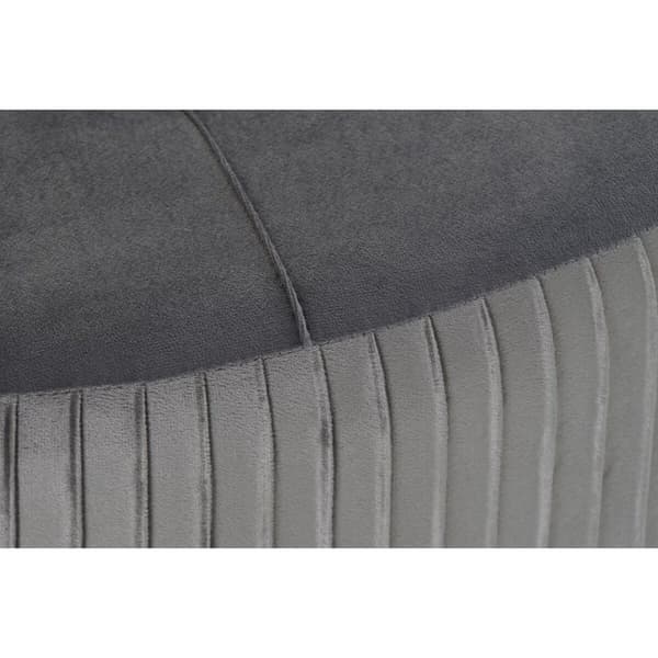 Jalkatuki DKD Home Decor 80 x 80 x 38 cm Scandi Harmaa Puu Sametti Tumman harmaa Velvet