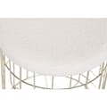 Pikkukuva 3 / 3: Jalkatuki DKD Home Decor Beige Kullattu Metalli Polyesteri Valkoinen Moderni (38 x 38 x 44 cm) (35 x 35 x 40 cm)
