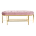Pikkukuva 3 / 4: Jakkara DKD Home Decor 100 x 35 x 40 cm Pinkki Kullattu Metalli