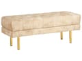 Pikkukuva 1 / 7: Penkki beige sametti verhoilu kultaiset metalli jalat sängyn päätyyn glamour tyyli