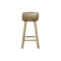 Miniatyrbilde 4 av 4: Krakk DKD Home Decor Hvit Brun Naturell Lær Tre 42 x 42 x 77 cm