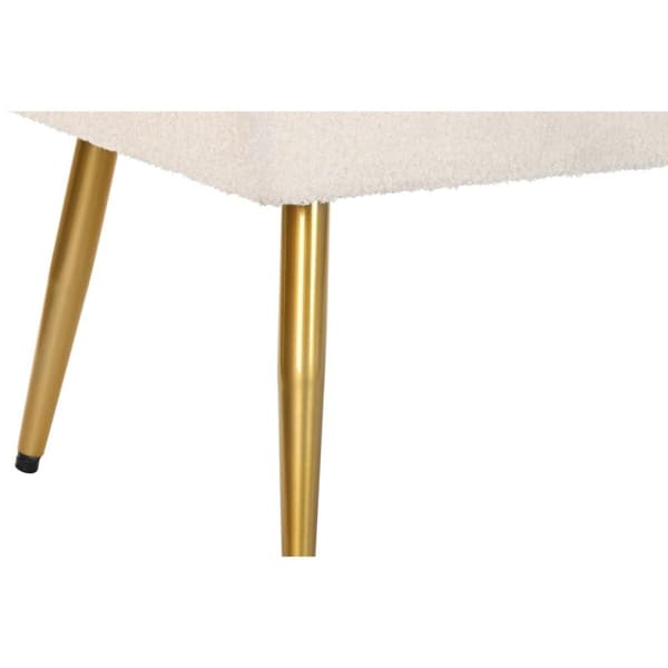 Sittpall DKD Home Decor 106 x 45 x 50 cm Gyllene Metall Vit