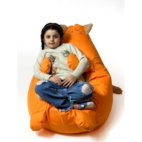 Pehmustettu istuin GO GIFT Oranssi Oxford Kissa 130 x 90 cm