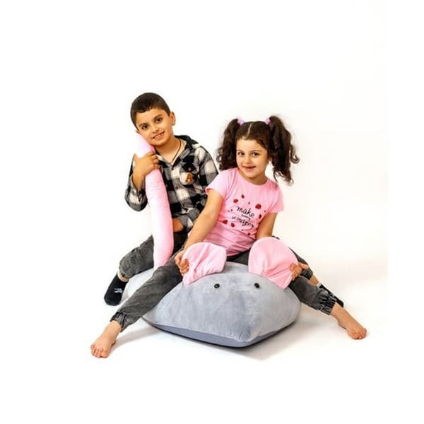 Puf GO GIFT Grå Pink Oxford Mus