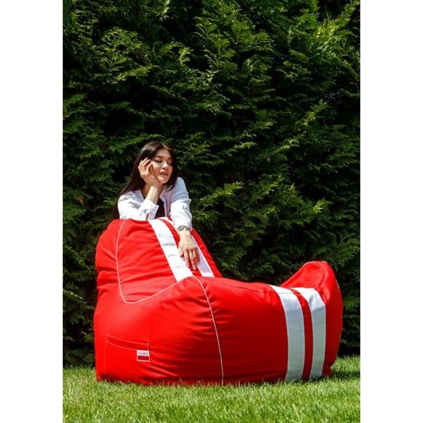 Puf GO GIFT Hvid Rød Oxford tejido antidesgarros 140 x 100 x 100 cm 140 x 100 cm