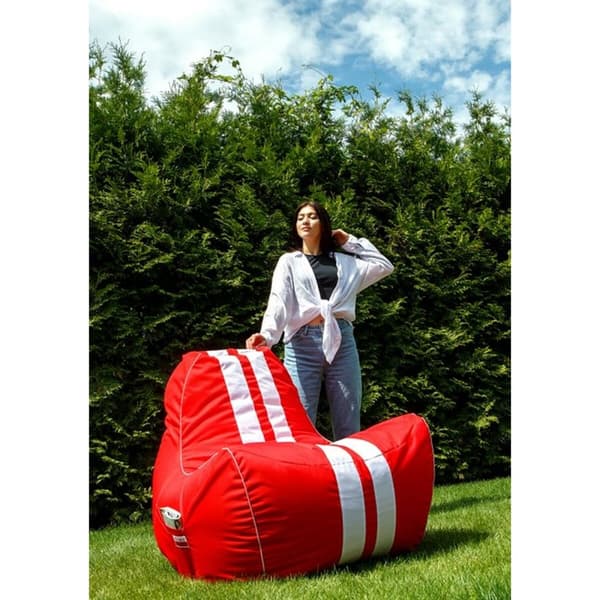 Puf GO GIFT Hvid Rød Oxford tejido antidesgarros 140 x 100 x 100 cm 140 x 100 cm