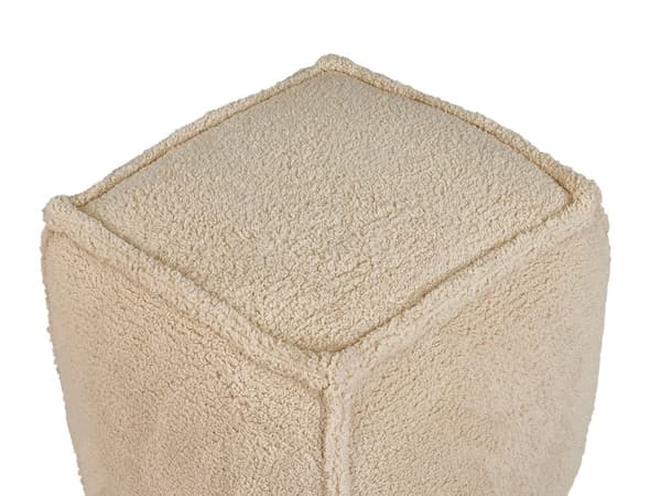 Puff Lysebrun 40 x 40 x 40 cm Fluffy Polyester Solid Mønster Firkantet Sittepuff i Stoff