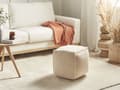 Miniatyrbilde 2 av 5: Puff Lysebrun 40 x 40 x 40 cm Fluffy Polyester Solid Mønster Firkantet Sittepuff i Stoff