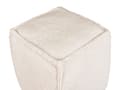 Miniatyrbild 4 av 5: Sittpuff Ljusbeige 40 x 40 x 40 cm Fluffig Polyester Strukturerad Yta Fyrkantig Tyg Sittpuff Vardagsrum Sovrum