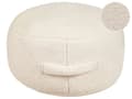 Miniatyrbilde 1 av 5: Puff Lysebeige 50 x 50 x 30 cm Fluffy Polyester Solid Mønster Rund Sittepuff i Stoff