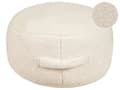 Miniatyrbillede 1 af 5: Puf lys beige 50 x 50 x 30 cm polyester rund boho stue soveværelse stue opholdsrum moderne stil