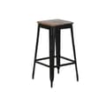 Miniatyrbillede 1 af 4: Taburet Home ESPRIT Brun Sort Træ Metal 34 x 33 x 77 cm