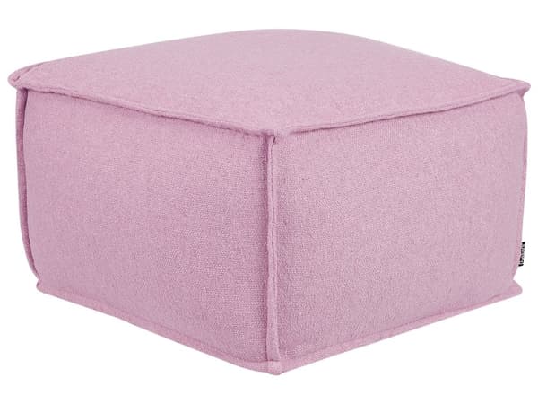 Puff Rosa Bomull EPS Bollar Fyrkantig Fotpall 50 x 50 cm Vardagsrum Sovrum Hemtillbehör