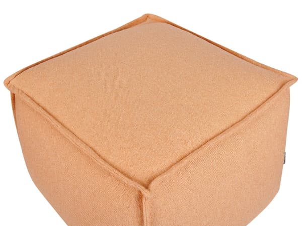 Puff Oransje Bomull EPS-kuler 50 x 50 x 30 cm Firkantet form Ensfarget Moderne design Fotskammel Boligtilbehør