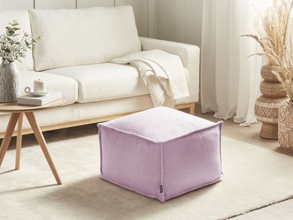Puff Rosa Bomull EPS-kuler 50 x 50 x 30 cm Firkantet form Ensfarget Moderne design Fotskammel Boligtilbehør