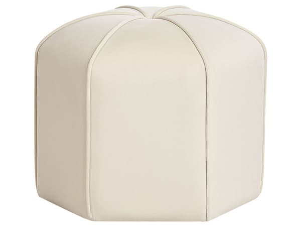 Puff Lys beige Fløyel 45 x 45 x 42 cm Sekskantet form Moderne design Fotskammel Soverom Stue