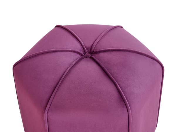 Puff Lilla Fløyel 45 x 45 x 42 cm Sekskantet form Moderne design Fotskammel Soverom Stue
