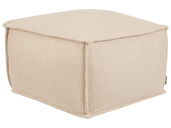 Puff beige bomuld polystyren kugler EPS firkantet fodskammel ottoman stue soveværelse tilbehør