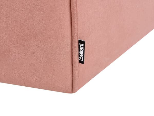 Sittpuff Rosa Sammet Rund 45 x 45 x 42 cm Fotpall Accent Klädsel Modern Vardagsrum Sovrum Möbler