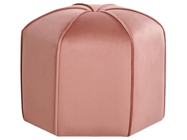 Sittpuff Rosa Sammet Rund 45 x 45 x 42 cm Fotpall Accent Klädsel Modern Vardagsrum Sovrum Möbler