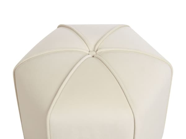 Sittpuff Ljusbeige Sammet Rund 45 x 45 x 42 cm Fotpall Accent Klädsel Modern Vardagsrum Sovrum Möbler