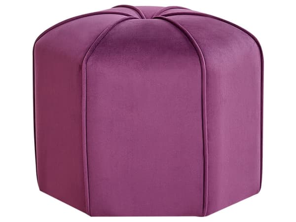 Sittpuff Lila Sammet Rund 45 x 45 x 42 cm Fotpall Accent Klädsel Modern Vardagsrum Sovrum Möbler