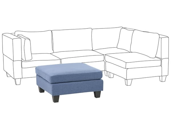 Fotskammel Blå Stoff 76 x 76 cm Kvadratisk form Svarte ben Moderne og minimalistisk stil Puff Stue Modulsofa