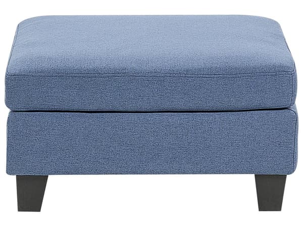 Fotskammel Blå Stoff 76 x 76 cm Kvadratisk form Svarte ben Moderne og minimalistisk stil Puff Stue Modulsofa