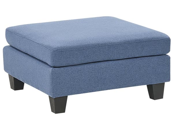 Fotskammel Blå Stoff 76 x 76 cm Kvadratisk form Svarte ben Moderne og minimalistisk stil Puff Stue Modulsofa