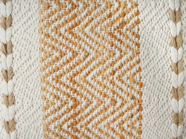 Puf Jute Bomuld Beige 40 x 40 cm Firkantet Siddepuf til Stue Blød Fodpuf med Frynser Moderne Stof Skammel til Stue