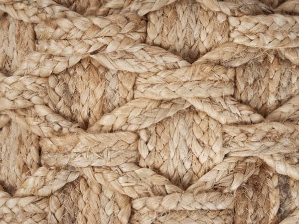 Ramme jute beige EPS perlefyld 40 x 40 cm håndlavet flettet rund boheme stue opholdsrum