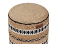 Miniatyrbilde 4 av 5: Puff Beige Jute Ull ⌀ 40 cm EPS-fylling Ottoman Fotskammel Stue Boho stil