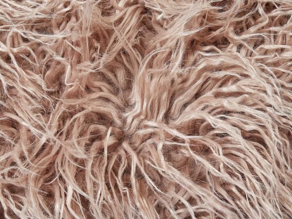 Puff Taupe EPS-pärlor Fyllning Fuskpäls Fast Mönster Kvadratisk Boho Modern Tyg Fotpall