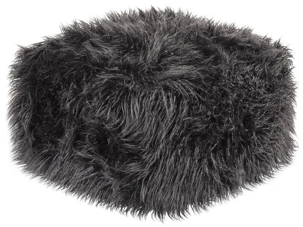 Puff Svart EPS-pärlor Fyllning Fuskpäls Fast Mönster Kvadratisk Boho Modern Tyg Fotpall