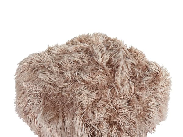 Puff Taupe Fuskepels EPS-kuler 50 x 50 x 30 cm Firkantet form Bohemsk og moderne stil Fotskammel
