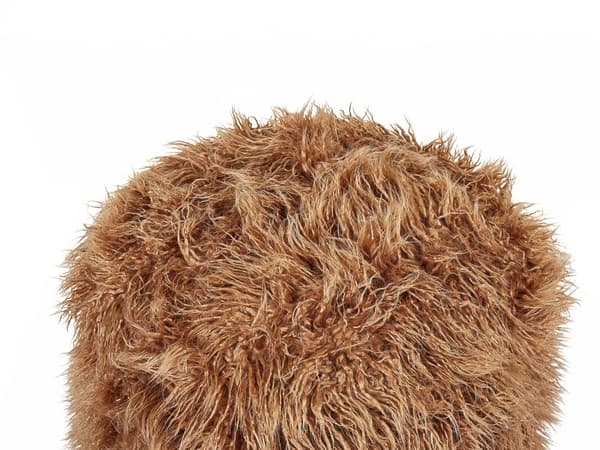 Puff Brun Fuskepels EPS-kuler 50 x 50 x 30 cm Firkantet form Bohemsk og moderne stil Fotskammel