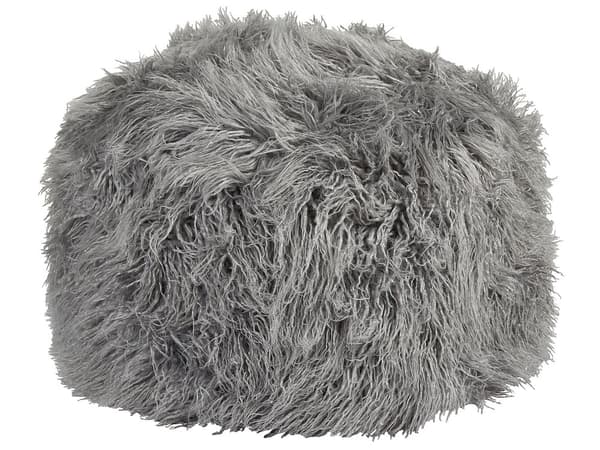 Puff Grå Fuskepels EPS-kuler 50 x 50 x 30 cm Firkantet form Bohemsk og moderne stil Fotskammel