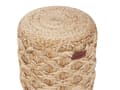 Miniatyrbild 4 av 5: Sittpuff Beige Jute och Bomull Fyllning av EPS-Fyllning Kvadratisk Puff Fotpall Vardagsrum Boho Stil