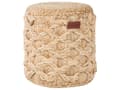 Miniatyrbild 1 av 5: Sittpuff Beige Jute och Bomull Fyllning av EPS-Fyllning Kvadratisk Puff Fotpall Vardagsrum Boho Stil