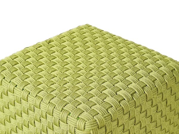 Trädgårdspuff Grön Syntetmaterial 50 x 50 cm Utomhus Puff Handvävd Boho Stil